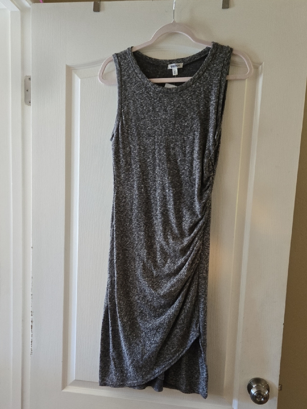 Jersey Grey Asymmetrical Midi Dress